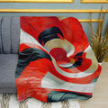 Red Abstract Pattern Plush Fleece Throw Blanket