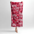 Romantic Hearts Print - Soft Cotton Terry Bath & Beach Towel
