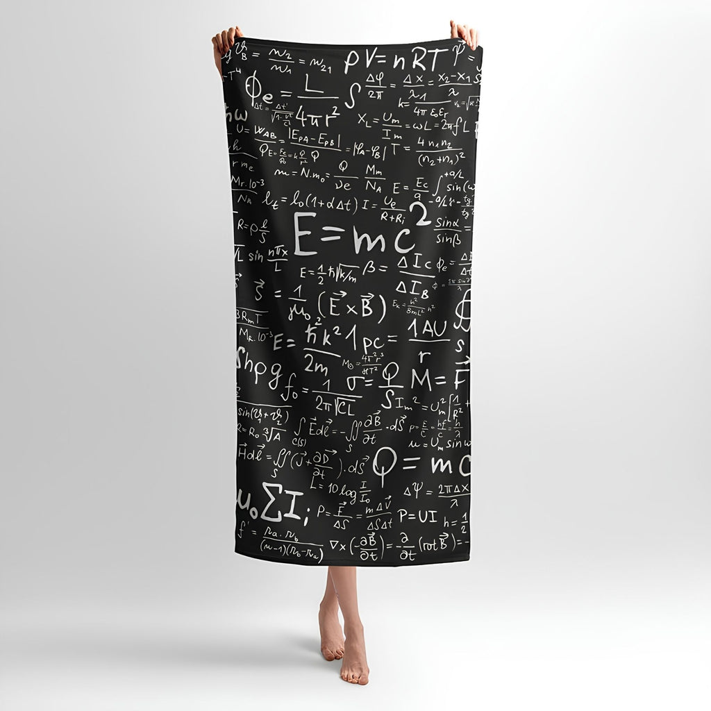 Scientific Formulas Print - Soft Cotton Terry Bath & Beach Towel