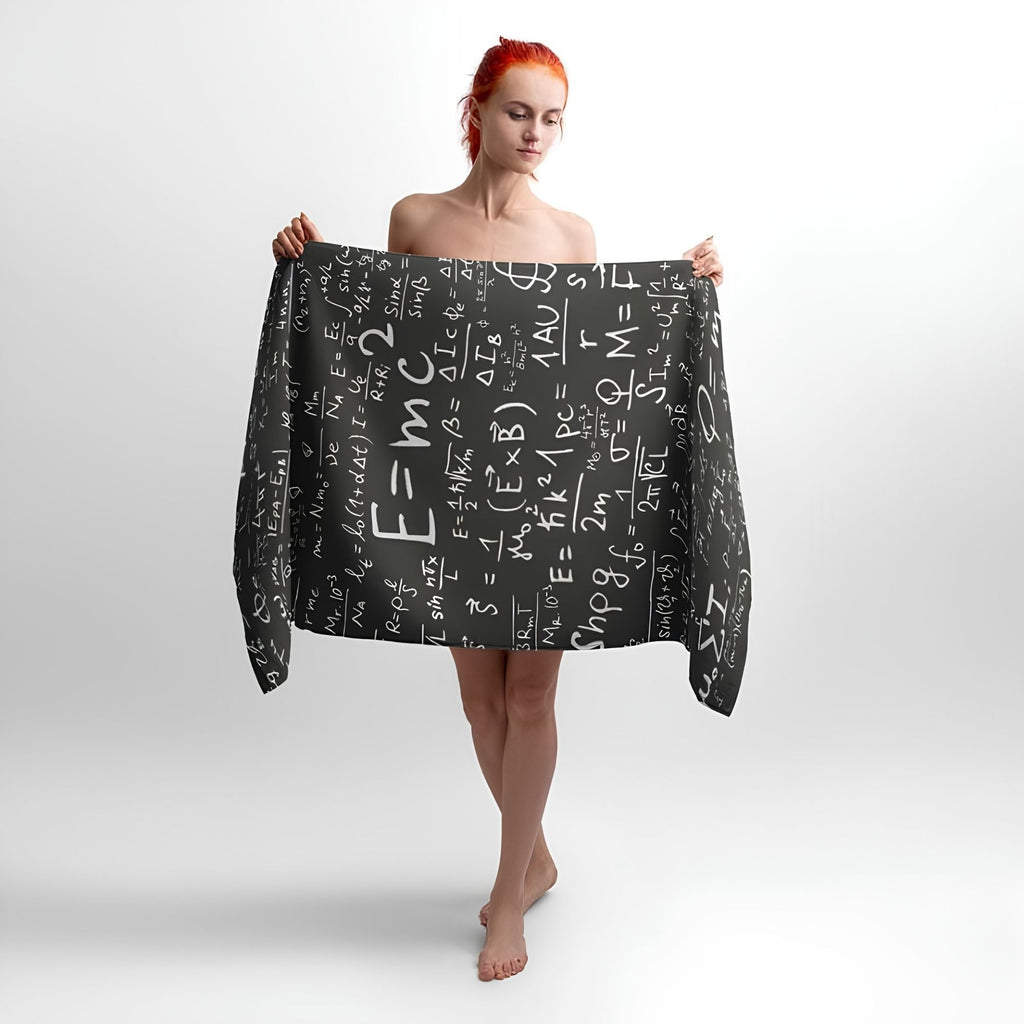 Scientific Formulas Print - Soft Cotton Terry Bath & Beach Towel