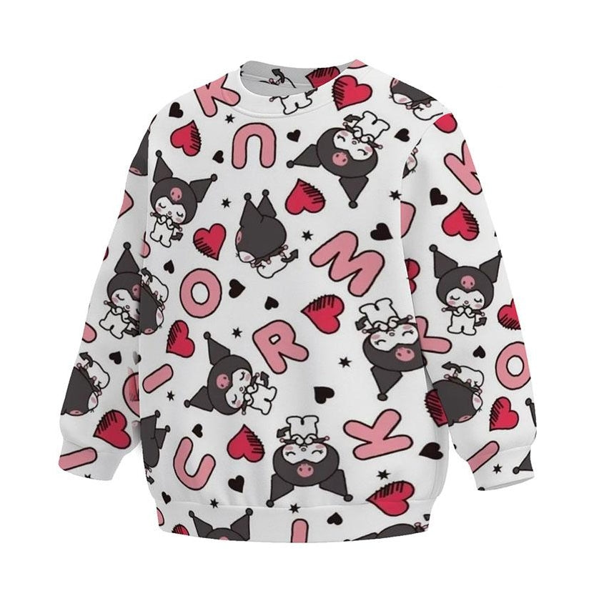 Children's sweatshirt with print "Kuromi. Pattern. Kuromi. Pattern"