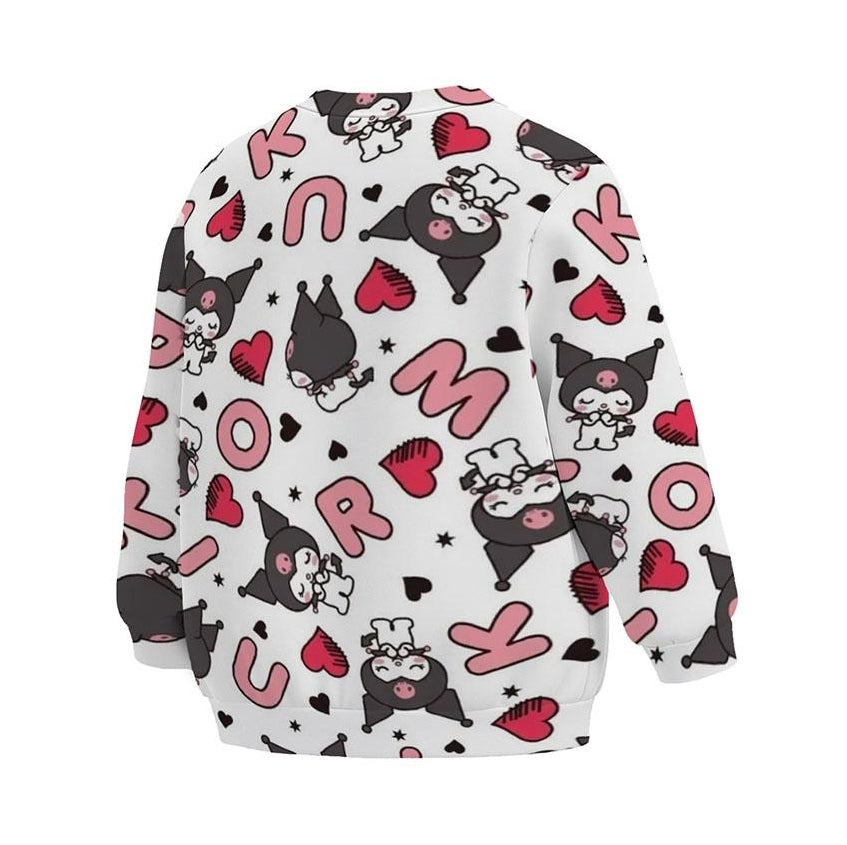 Children's sweatshirt with print "Kuromi. Pattern. Kuromi. Pattern"