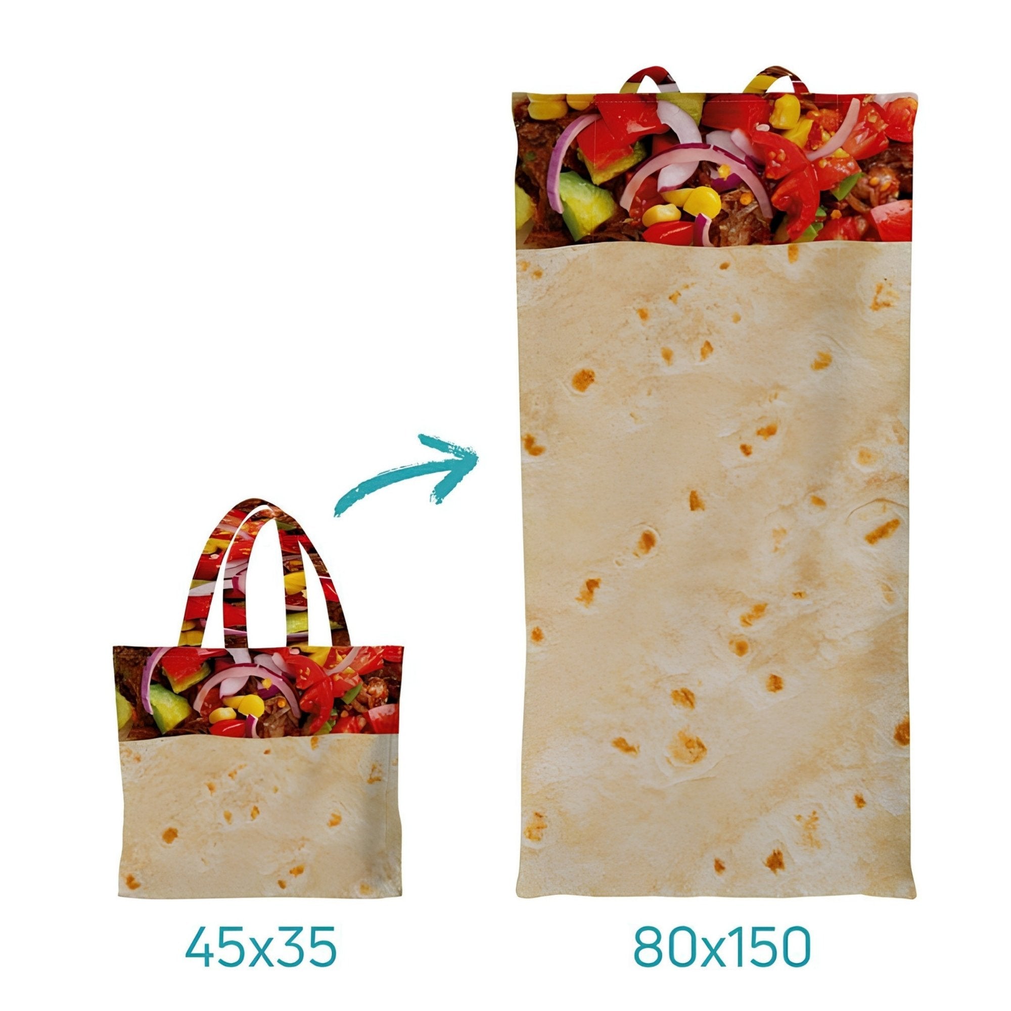 Shawarma Style 2-in-1 Beach Towel Tote Bag