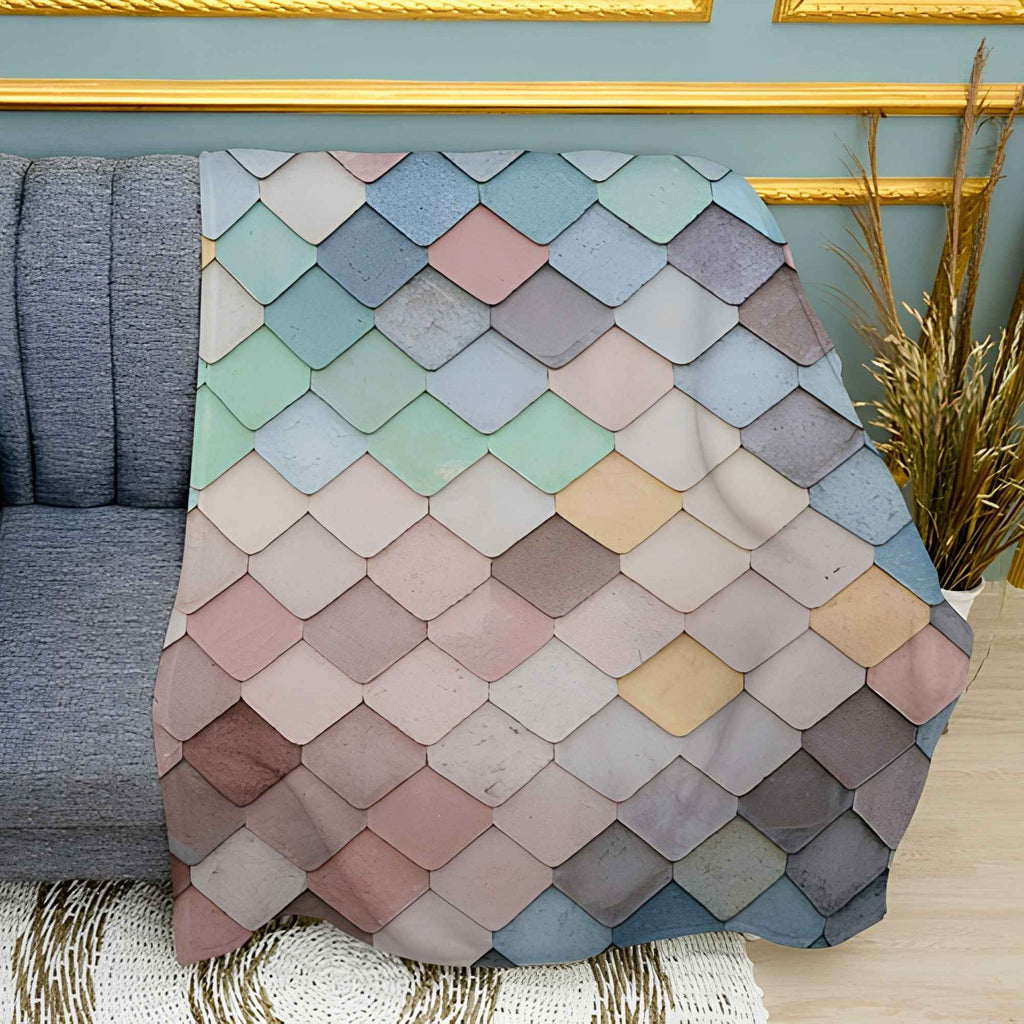 Slate Minimalist Solid Textured Plush Fleece Throw Blanket