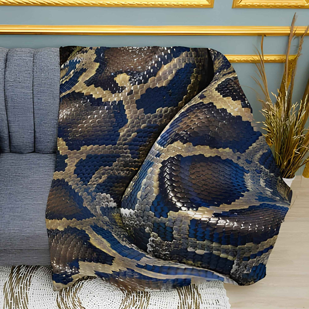 Snakeskin Pattern Print Plush Fleece Throw Blanket