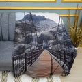 Snow Mountain Big Bridge Print Plush Fleece Throw Blanket