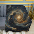 Solar System Big Space & Sun Print Plush Fleece Throw Blanket