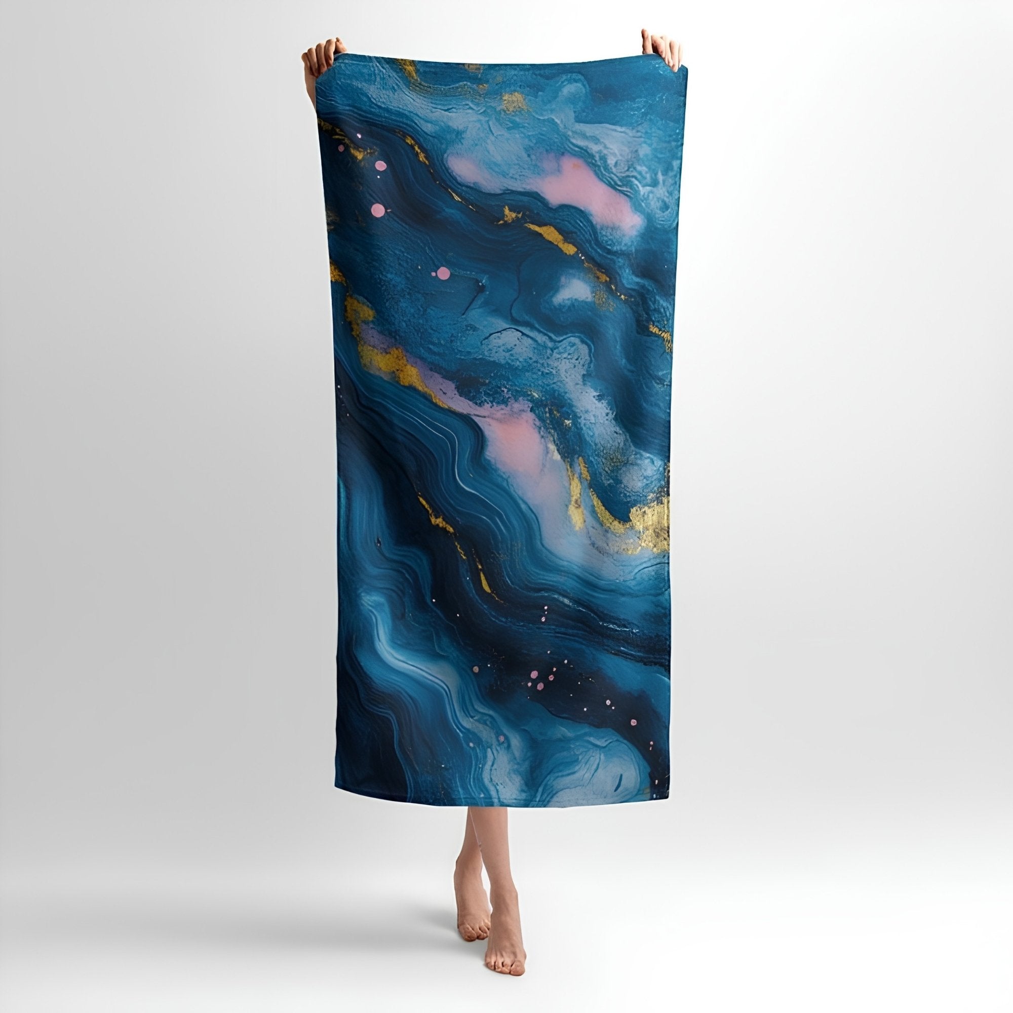 Space Wave Print - Soft Cotton Terry Bath & Beach Towel