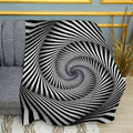 Spiral Illusion Optical Art Print Plush Fleece Throw Blanket