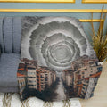 Spiral wave City Print Plush Fleece Throw Blanket