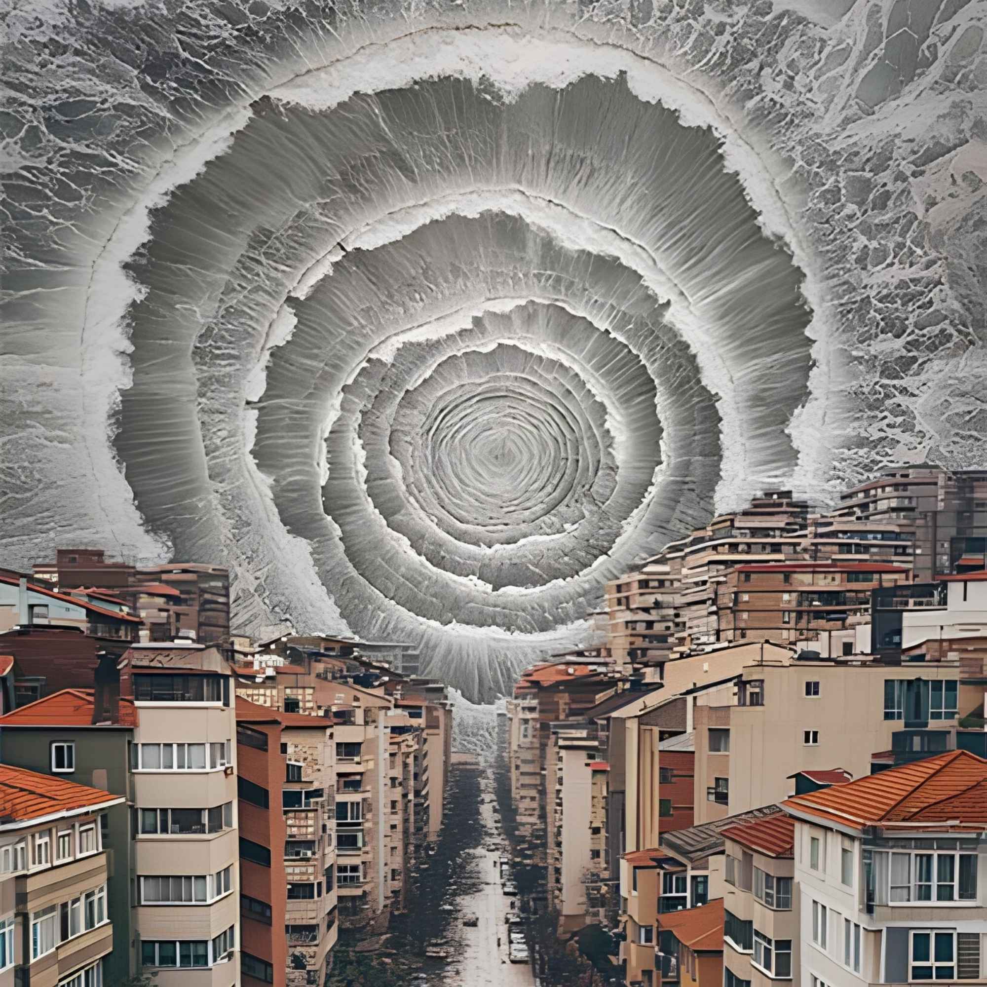 Spiral wave City Print Plush Fleece Throw Blanket