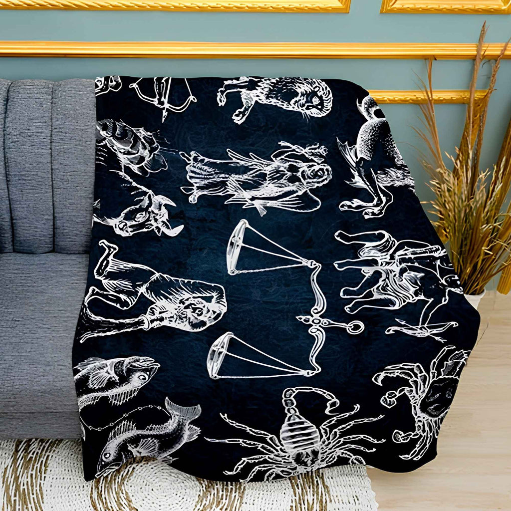 Star Path Astrology Constellation Print Plush Fleece Throw Blanket