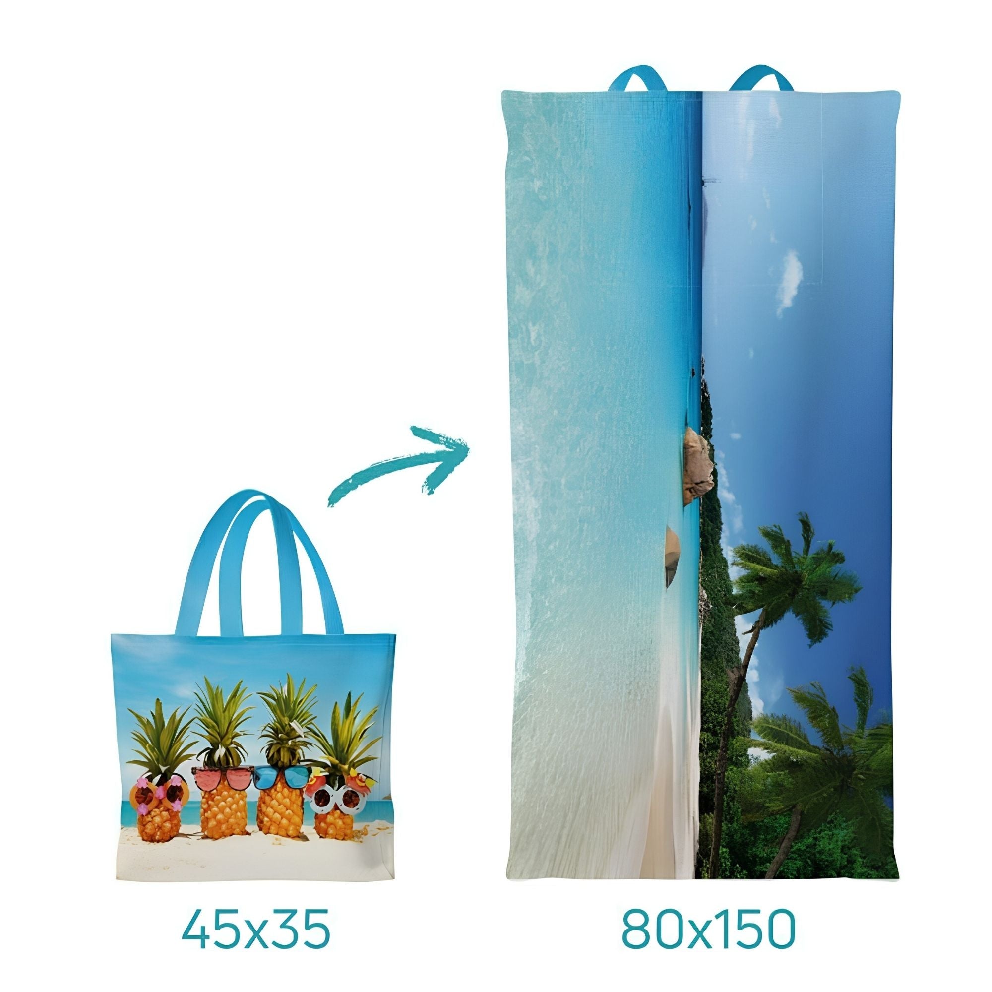 Summer Vibes 2-in-1 Beach Towel Tote Bag
