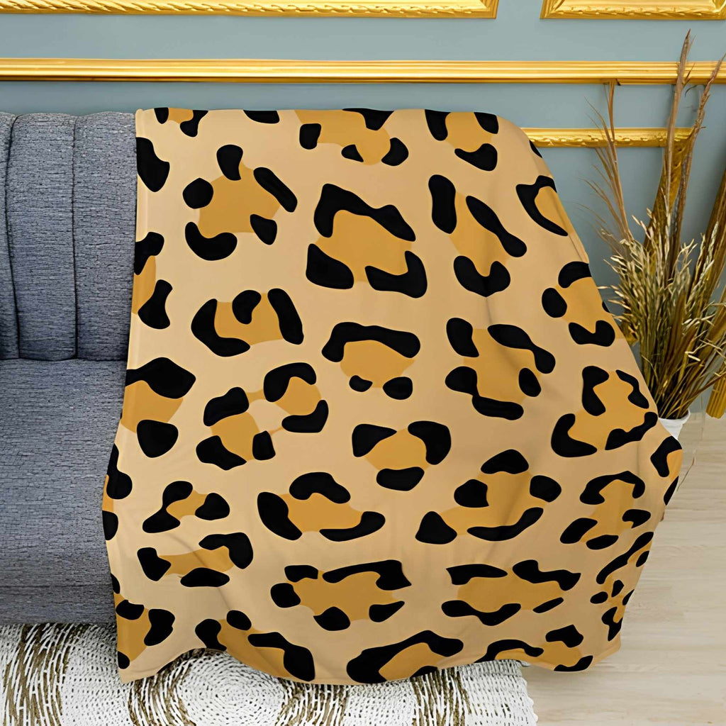 The Leopard Roars Print Plush Fleece Throw Blanket