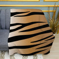 Tiger Stripe Pattern Print Plush Fleece Throw Blanket