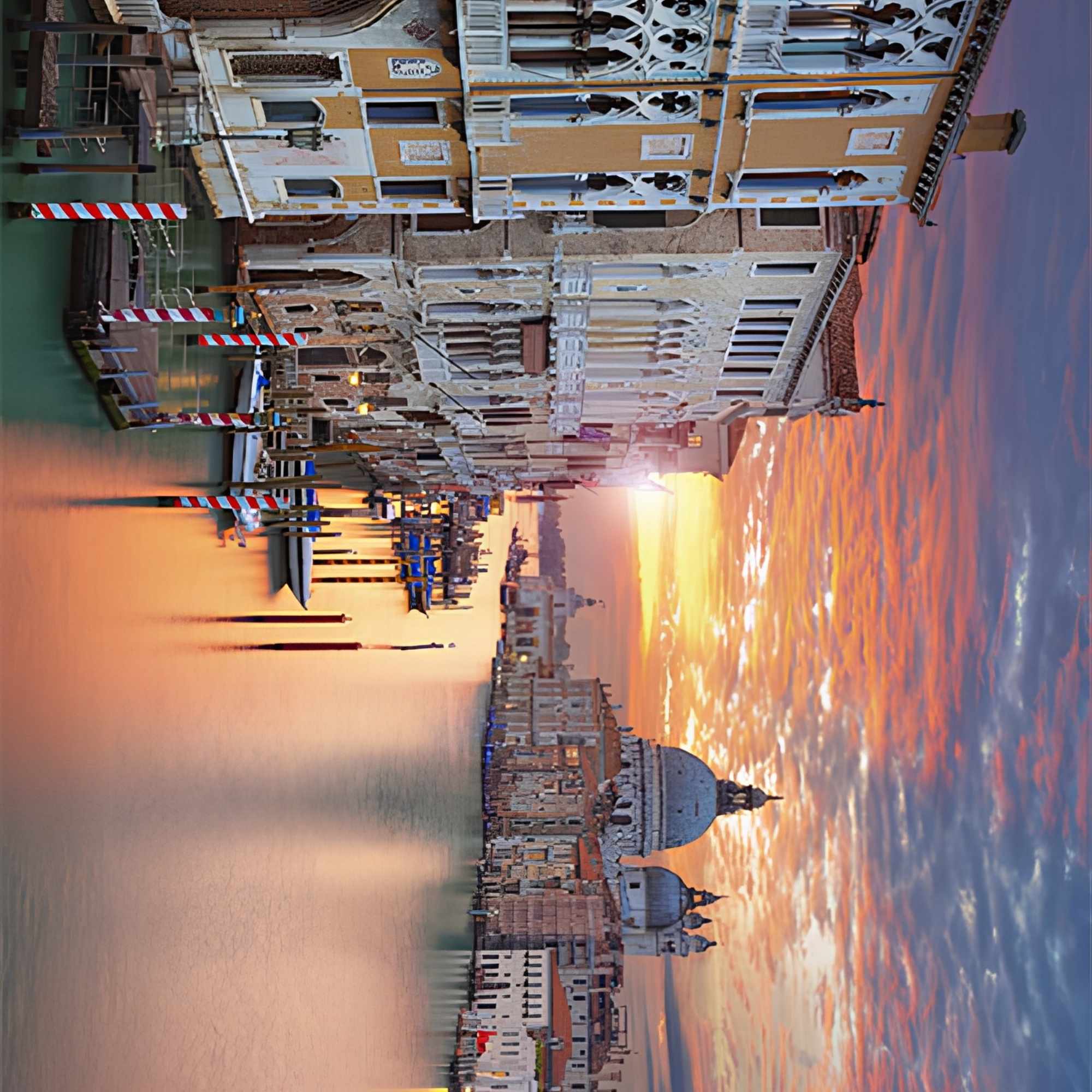 Venice City Panorama Art Print Plush Fleece Throw Blanket