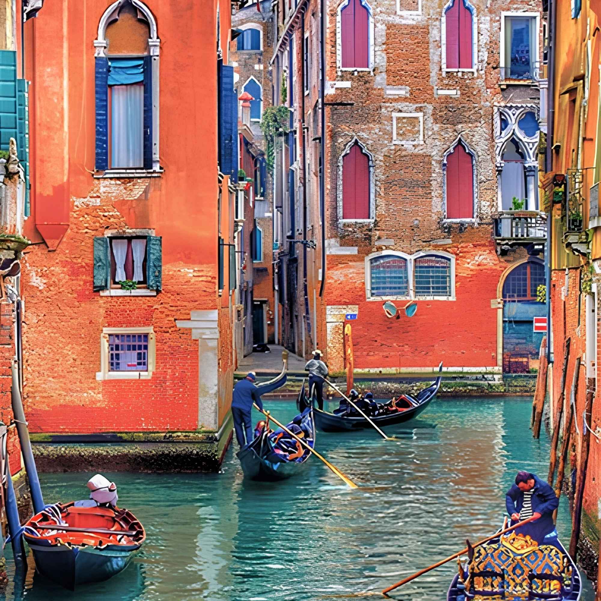 Venice Gondoliers Art Print Plush Fleece Throw Blanket