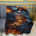 Volcanic Magma Flow Print Plush Fleece Throw Blanket