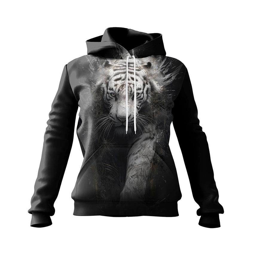 White Tiger Dark Fantasy Women's Graphic Hoodie