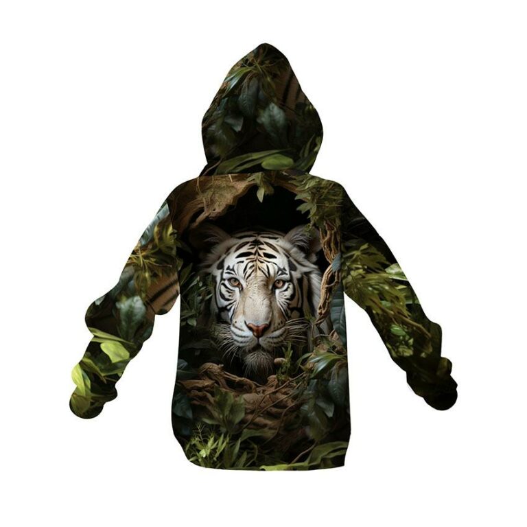 White Tiger Kids Graphic Pullover Hoodie