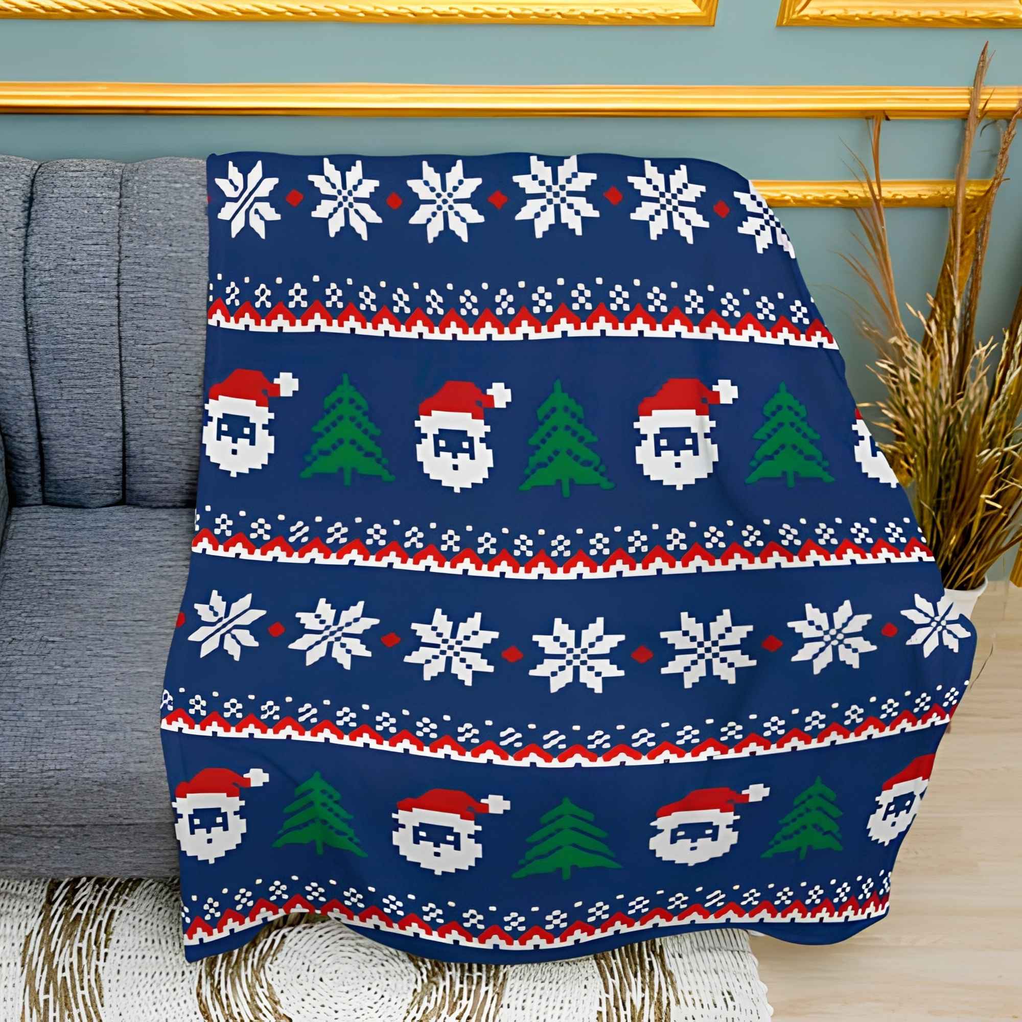 Winter Tale Seasonal Landscape Print Plush Fleece Throw Blanket