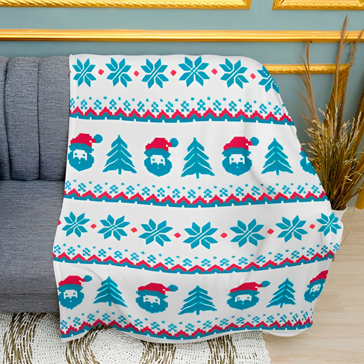 Winter Tale Seasonal Landscape Print Plush Fleece Throw Blanket