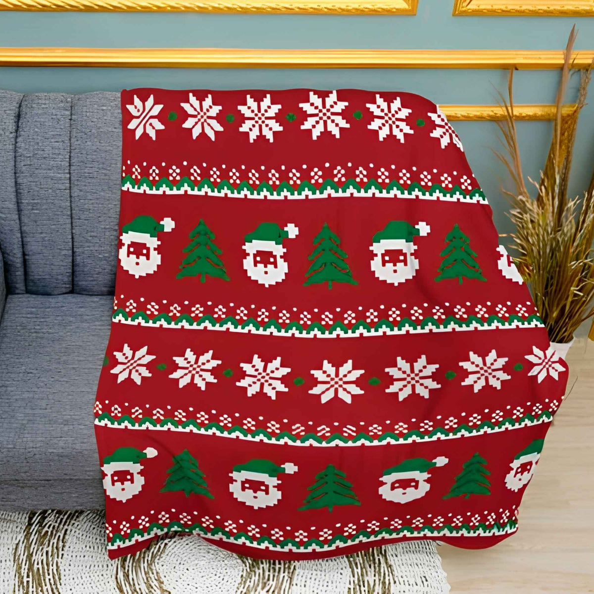 Winter Tale Seasonal Landscape Print Plush Fleece Throw Blanket
