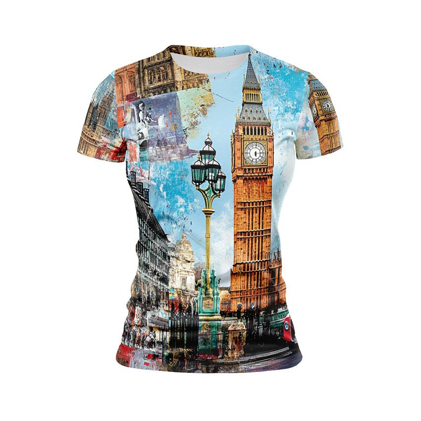 Women's Big Ben London Style Sport T-Shirt – British Landmark Print Gym Tee