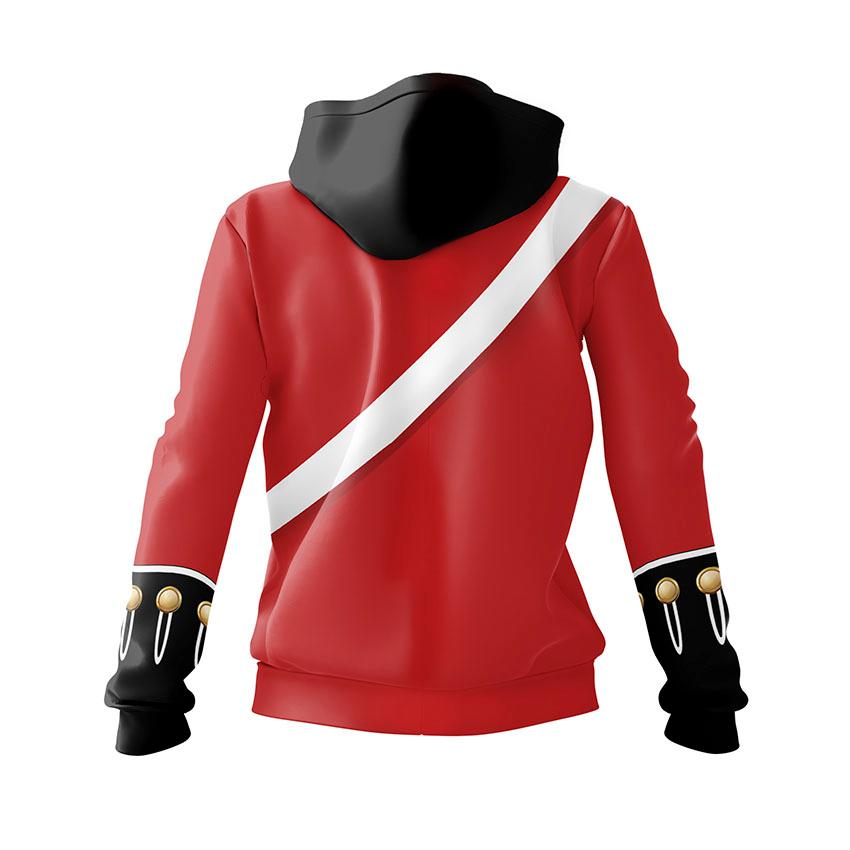 Women's British Redcoat Uniform Print Hoodie – Historic Soldier Costume Fleece Sweatshirt