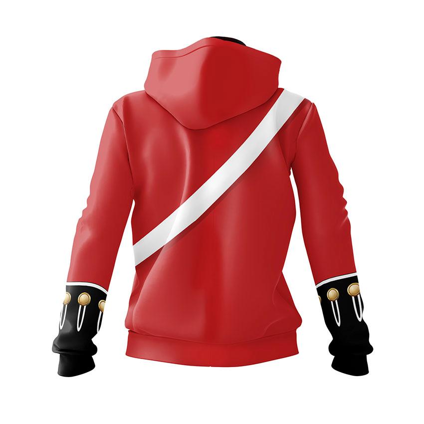 Women's British Redcoat Uniform Print Hoodie – Historic Soldier Costume Fleece Sweatshirt