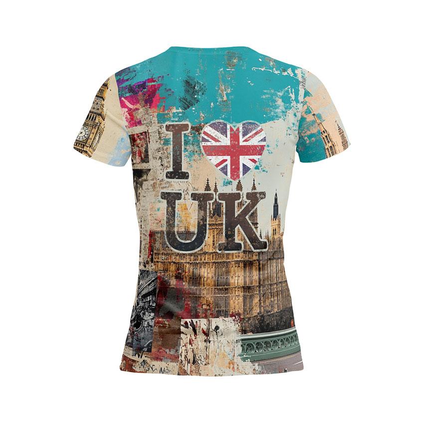 Women's Vintage London Sport T-Shirt – Big Ben & Red Bus Print Gym Tee