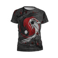 Yin and Yang Japanese Motif Men's Athletic Graphic T-Shirt