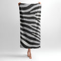 Zebra Pattern Print Towel - Soft Cotton Terry Bath & Beach Towel
