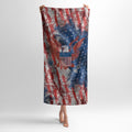 Patriotic American Eagle Flag Print Microfiber and Cotton Bath Towel