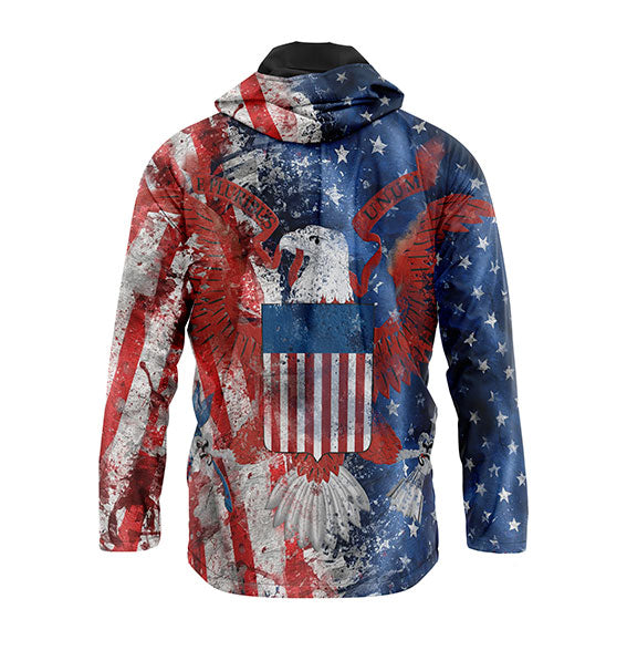 American Flag Graphic Windbreaker Lightweight Hooded Outerwear