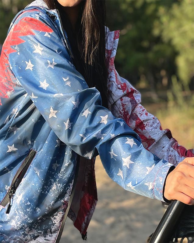 American Flag Graphic Windbreaker Lightweight Hooded Outerwear