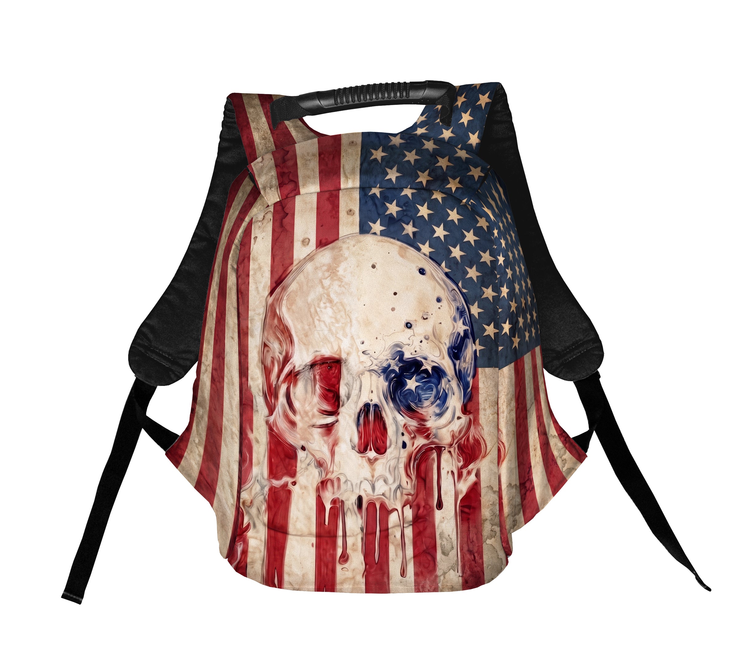 American Skull Anti-Theft Laptop Backpack for Men with Patriotic Graphic