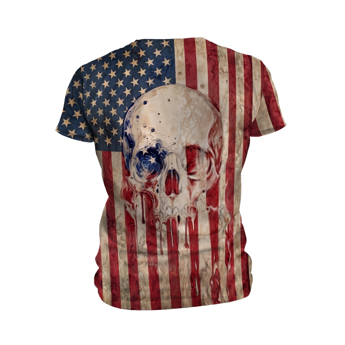 Amerikanisches Totenkopf-Grafik-Sport-T-Shirt für Herren, Hochleistungs-Trainingsshirt