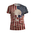 American Skull Graphic Athletic T-Shirt for Men High Performance Workout Tee
