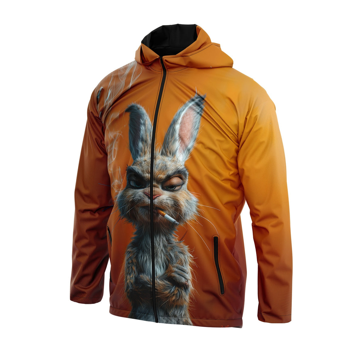 Angry Bunny Grafik-Windbreaker-Jacke