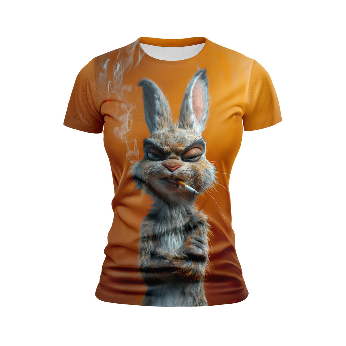Angry Bunny Graphic Print Women's T-Shirt
