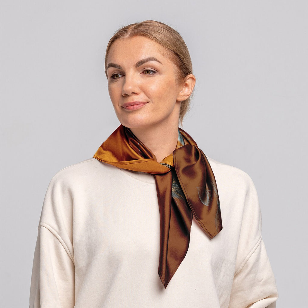 Angry Bunny Silk Scarf with Graphic Rabbit Print