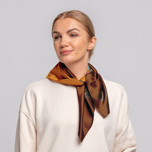Angry Bunny Silk Scarf with Graphic Rabbit Print