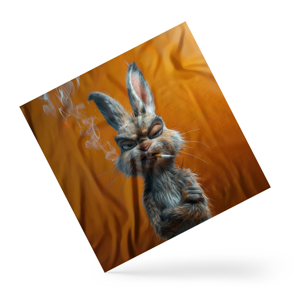 Seidenschal „Angry Bunny“ mit grafischem Hasen-Print