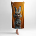 Angry Bunny Graphic Print Towel