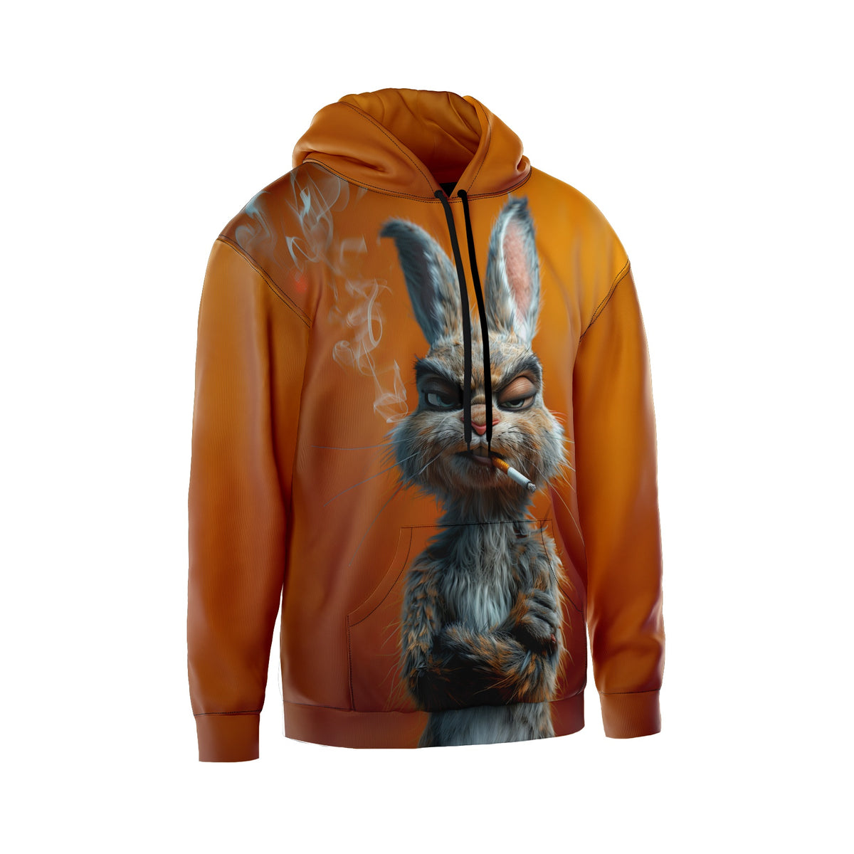 Angry Bunny Grafik-Kapuzenpullover mit Hasen-Grafikdesign
