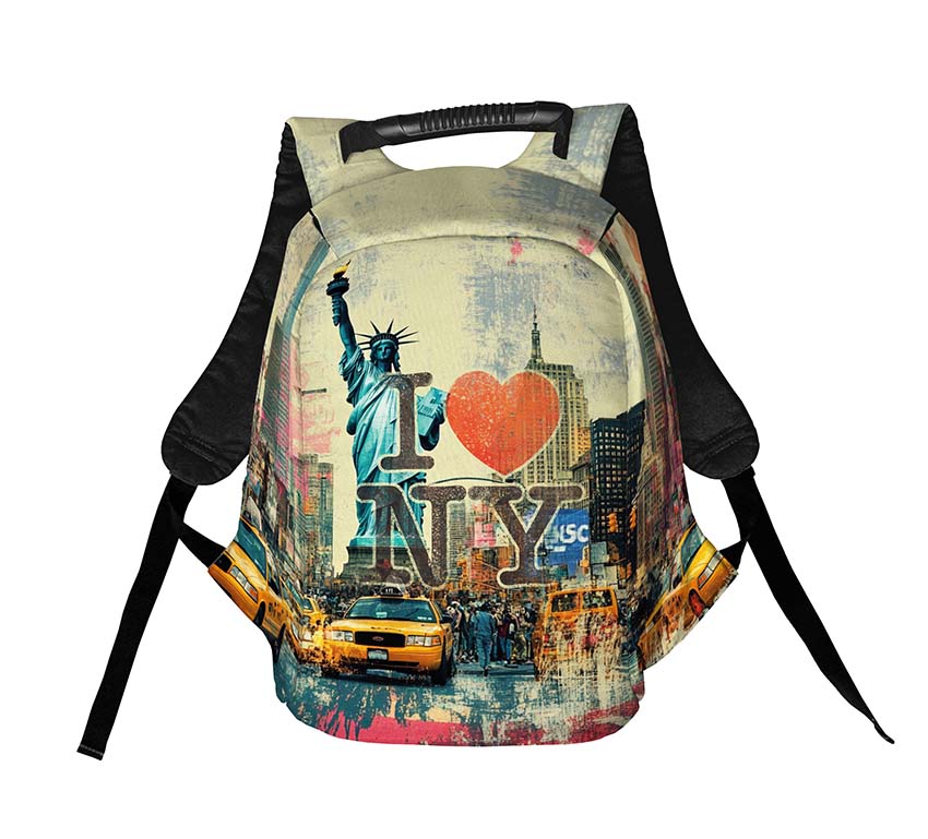Anti Theft New York Laptop Backpack Statue of Liberty Travel Daypack