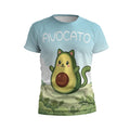 Avocado Cat Graphic Print Men's T-Shirt