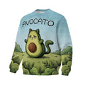Sweatshirt mit Avocado-Katzen-Grafik