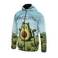 Avocato Cat Graphic Print Lightweight Windbreaker Jacket